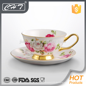 Luxus-Promotion Teetasse und Untertasse Großhandel mit Gold Hand
